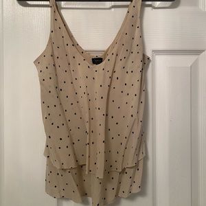 Beige silk top cropped printed xs